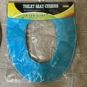 WARM TOILET SEAT COVER with AQUA COTTON VELOUR &Velcro Straps-Washable Comfort